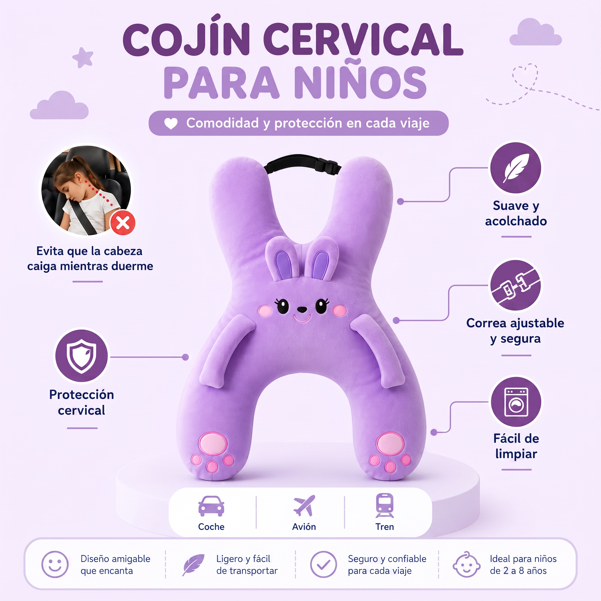 Cojín Cervical de Viaje SnapBuddy